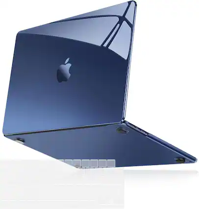 Front. mosiso - Hard Shell Case with Keyboard Cover for MacBook Air 13.6 inch M5 A3449 M4 A3240 M3 A3113 M2 A2681 2022-2026 - Crystal Midnight.