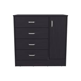 TuHome - Katie Four Drawer, One Door Dresser With Spacious Storage, Modern Bedroom Organizer - Black