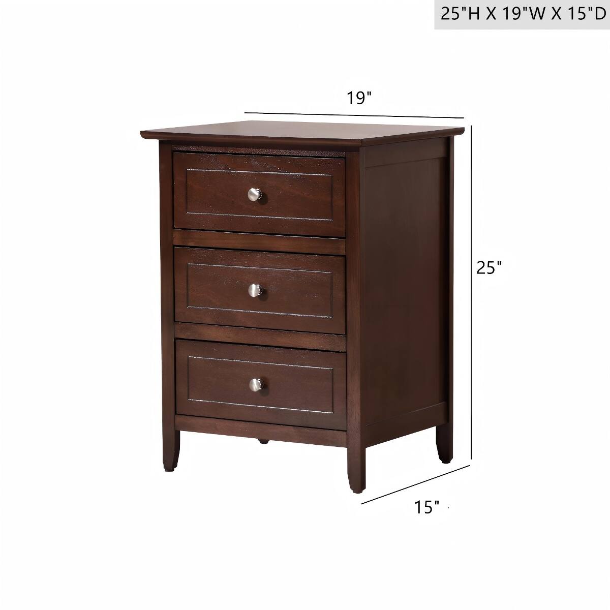 25"H X 19"W X 15"D

19"

25"

15"