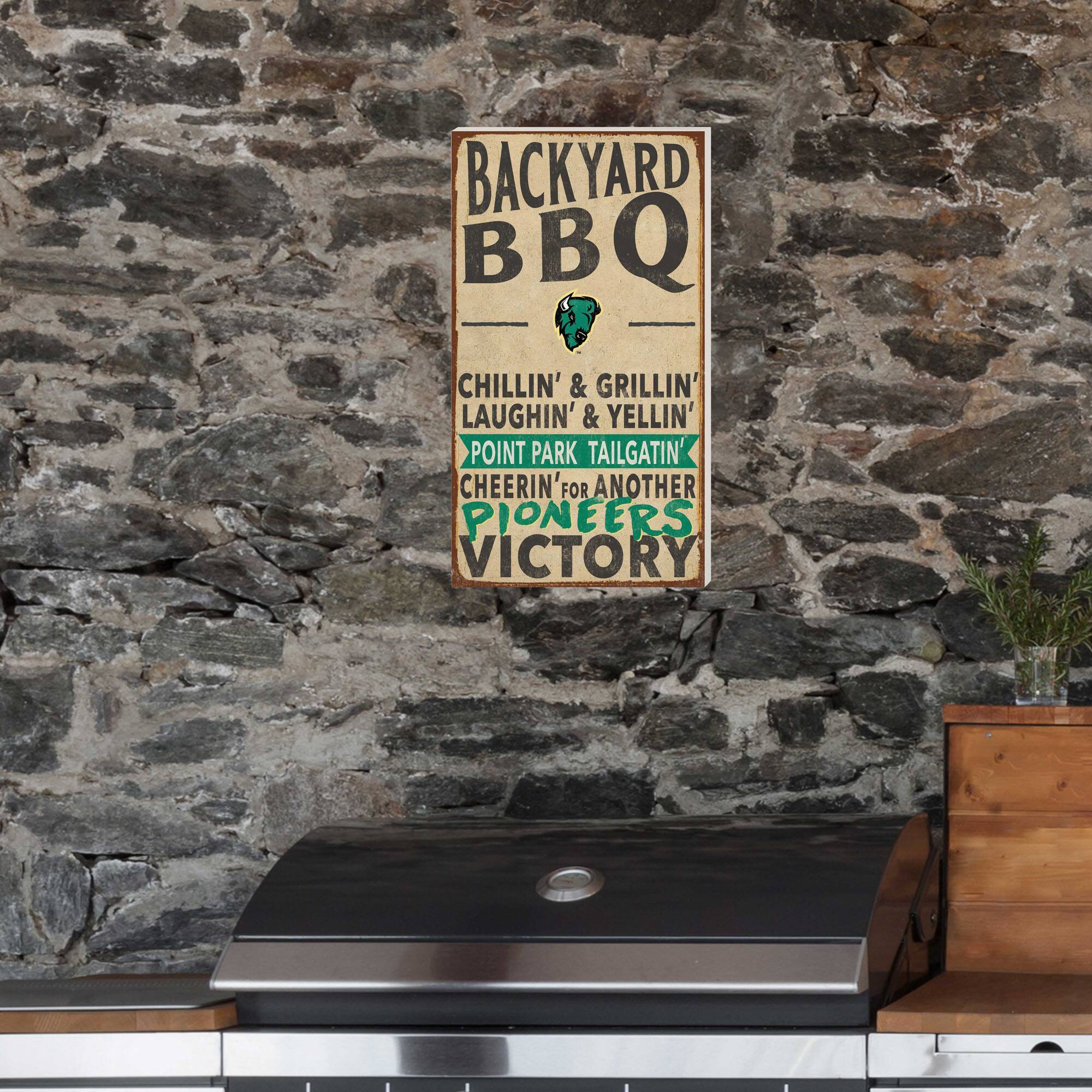 BACKYARD BBQ

CHILLIN' & GRILLIN'  
LAUGHIN' & YELLIN'  
POINT PARK TAILGATIN'  
CHEERIN' FOR ANOTHER  
PIONEERS VICTORY