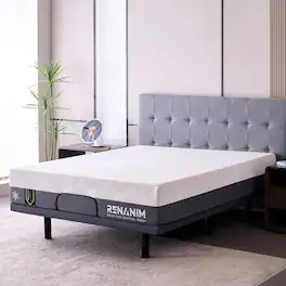 Renanim - Twin XL 10" Firm Hybrid Mattress in a Box, Breathable Cooling Gel Memory Foam for Cooler & Deeper Sleep - Gray