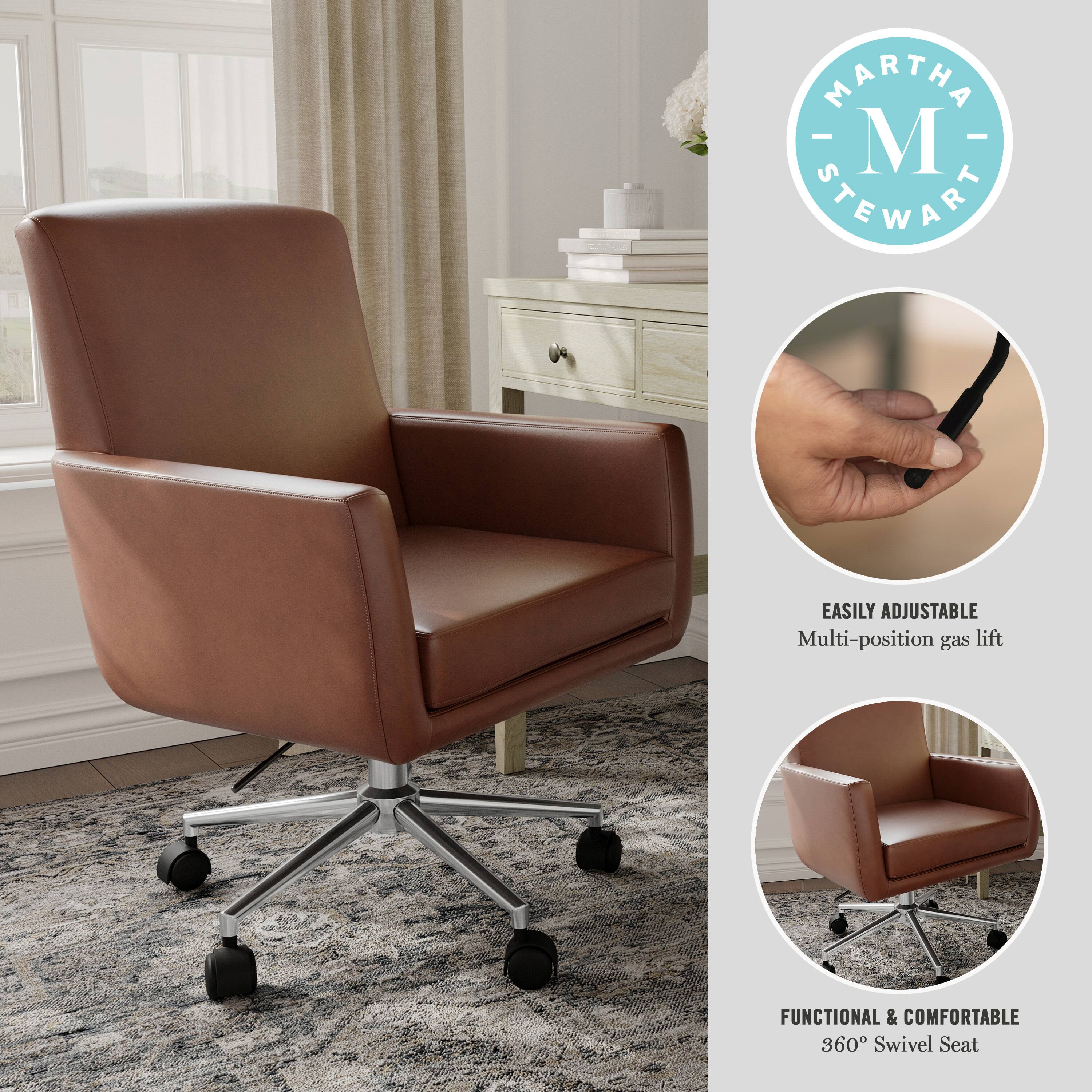 MARTHA STEWART

EASILY ADJUSTABLE  
Multi-position gas lift

FUNCTIONAL & COMFORTABLE  
360° Swivel Seat