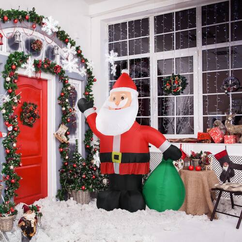 Alt View 7. Winado - 6 FT Christmas Giant Inflatable Santa Claus Build-in LED Lights for Holiday Party Decoration - Red.