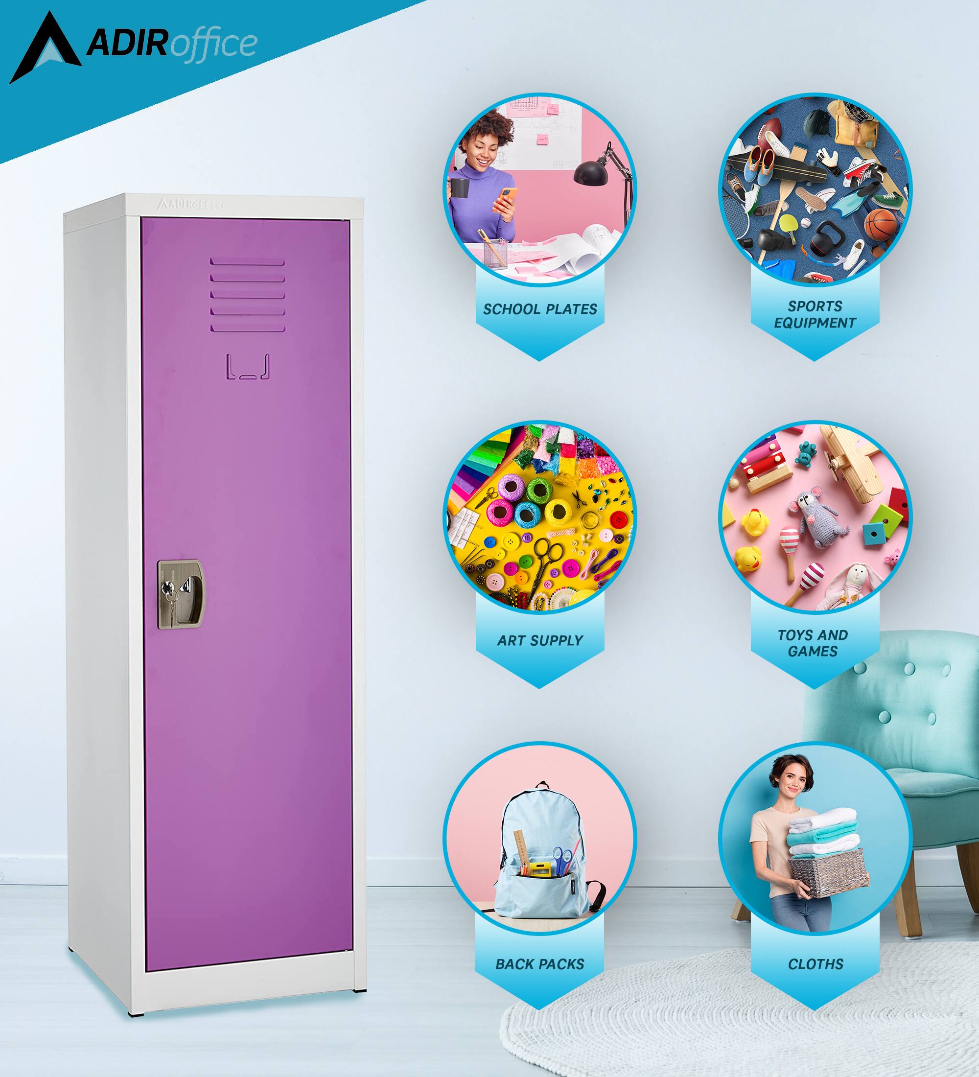 ADIR office  
SCHOOL PLATES  
SPORTS EQUIPMENT  
ART SUPPLY  
TOYS AND GAMES  
BACK PACKS  
CLOTHS