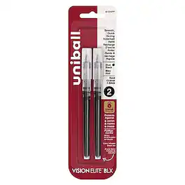 uni-ball - Vision Elite Rollerball Pen Refill, Bold Point, 2 Pack - Blue/Black Ink