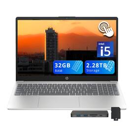HP - Pavilion 15.6" HD Touchscreen Laptop,Intel i5-1235U,32GB RAM,2TB SSD+288GB Docking Station Set,Win 11 Pro - Silver