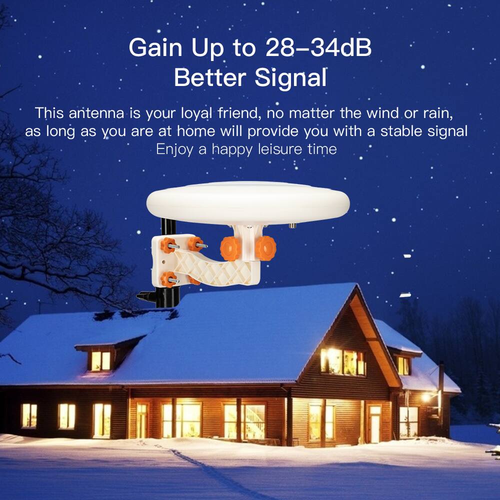 Alt View 1. Winado - 360° Home Video Omni-Directional Outdoor Amplified TV Antenna HDTV 1080P 4K - White.