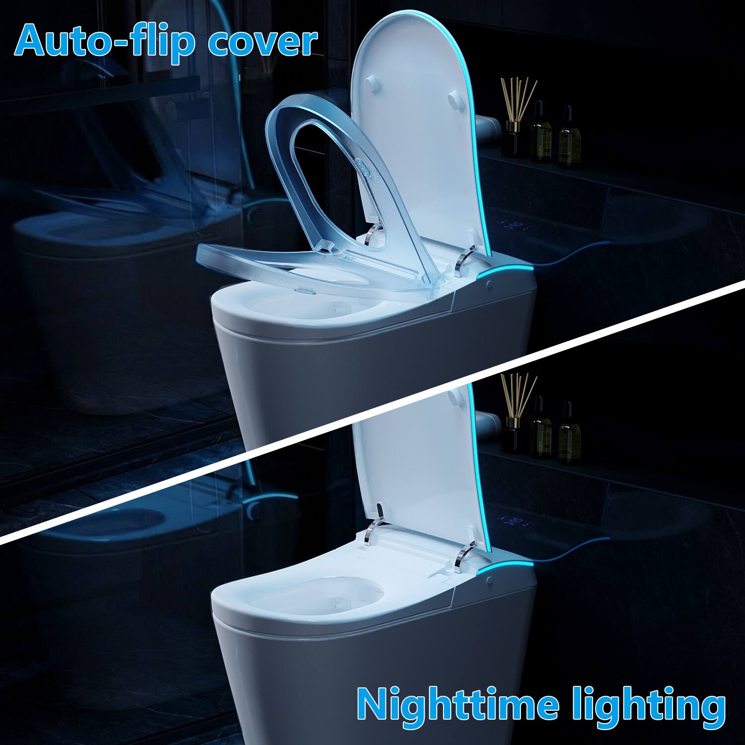 Auto-flip cover  
Nighttime lighting