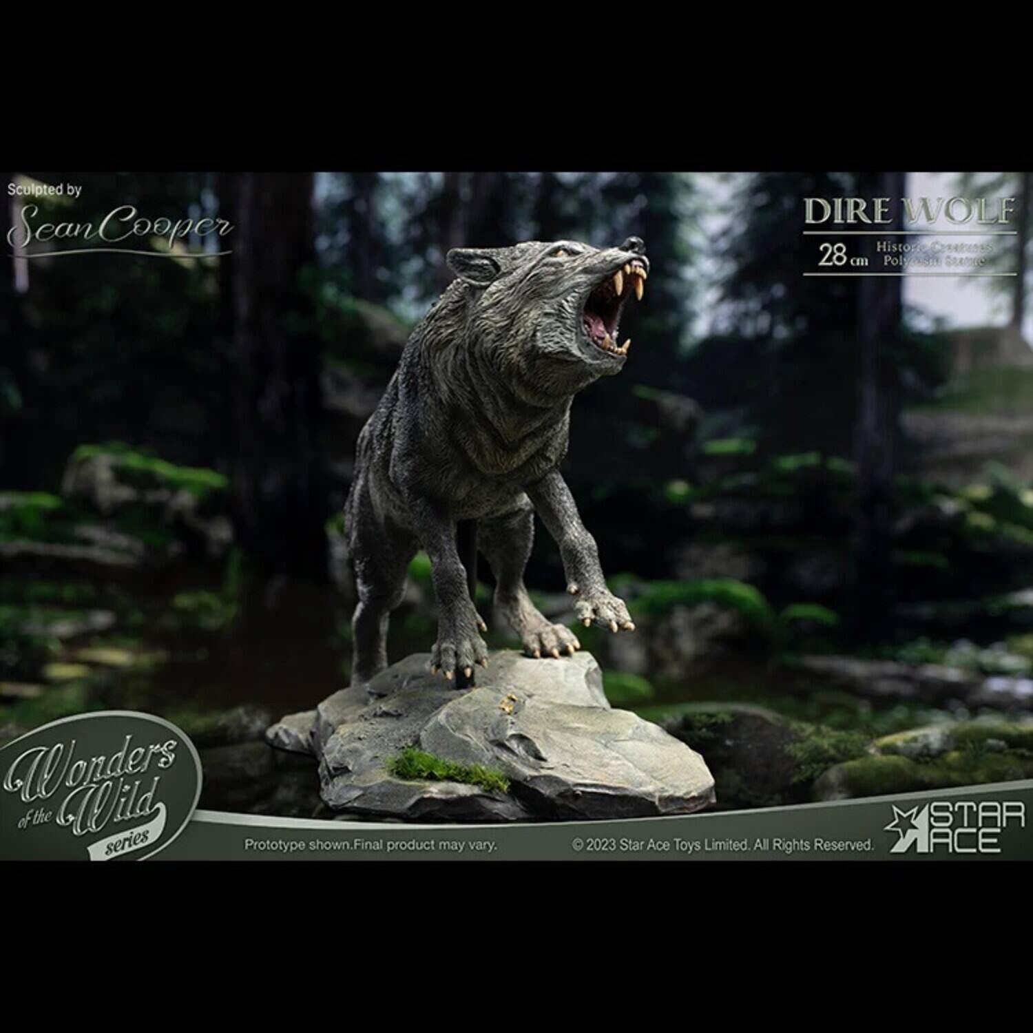 Sculpted by Sean Cooper

DIRE WOLF  
Historic Creatures  
28 cm  
Polyresin Statue

Wonders of the Wild series  
Prototype shown. Final product may vary.

© 2023 Star Ace Toys Limited. All Rights Reserved.