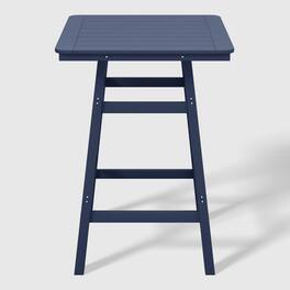 WestinTrends - Malibu 30" Square Outdoor Patio Bistro Bar Table With Umbrella Hole - Navy Blue