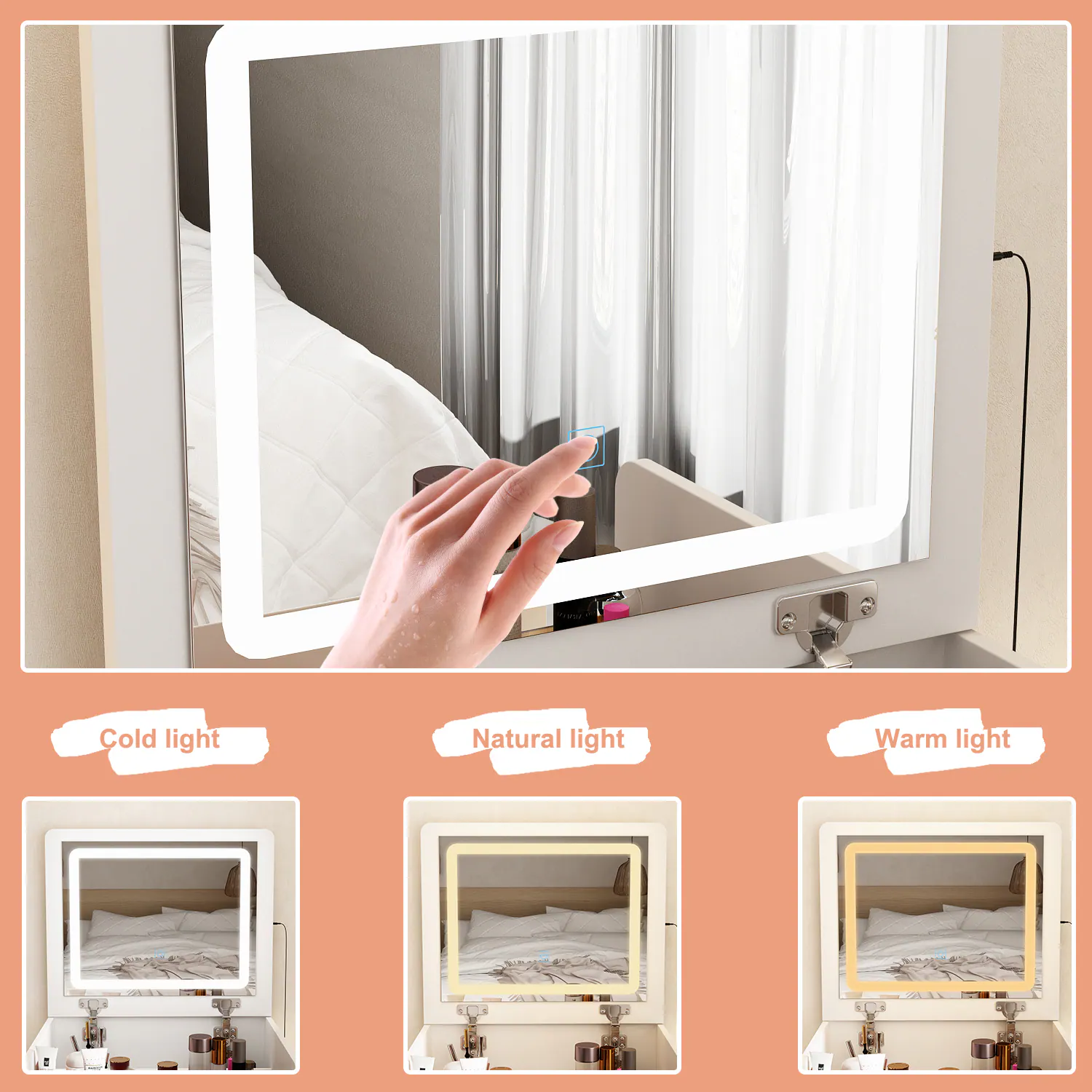 Cold light  
Natural light  
Warm light