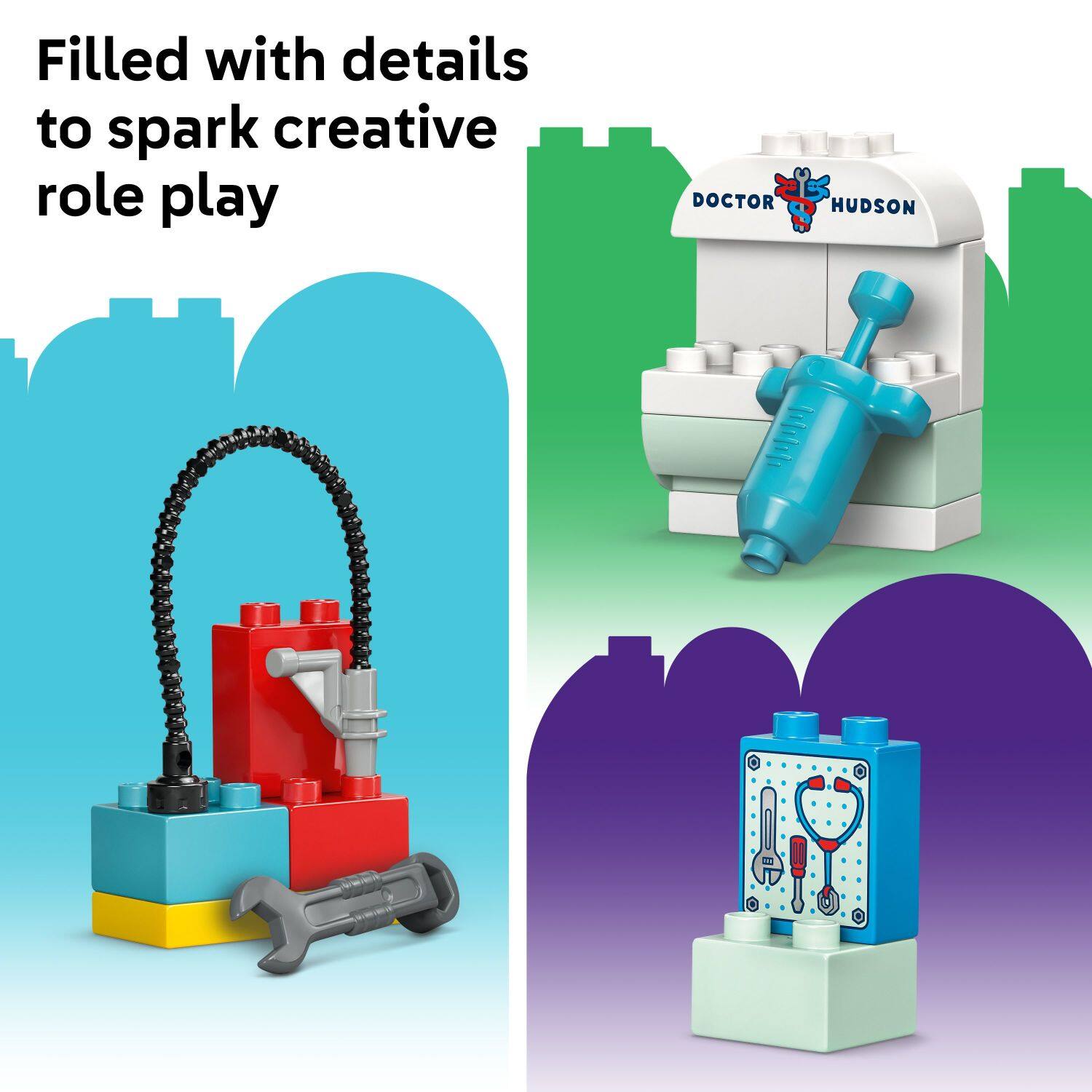 Filled with details to spark creative role play. DOCTOR HUDSON.