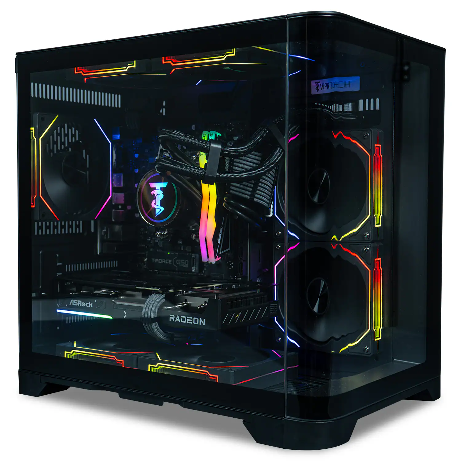 ViprTech - Reaper 2.5 Liquid-Cooled PC - AMD Ryzen 7 8700F 5.0Ghz, RX 9060 XT 16GB, 16GB DDR5, 2TB SSD, Gaming Computer, B - Black