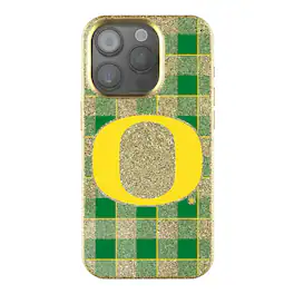Keyscaper - NCAA - Oregon Ducks Plaid Bling iPhone Case - 15 - Gold