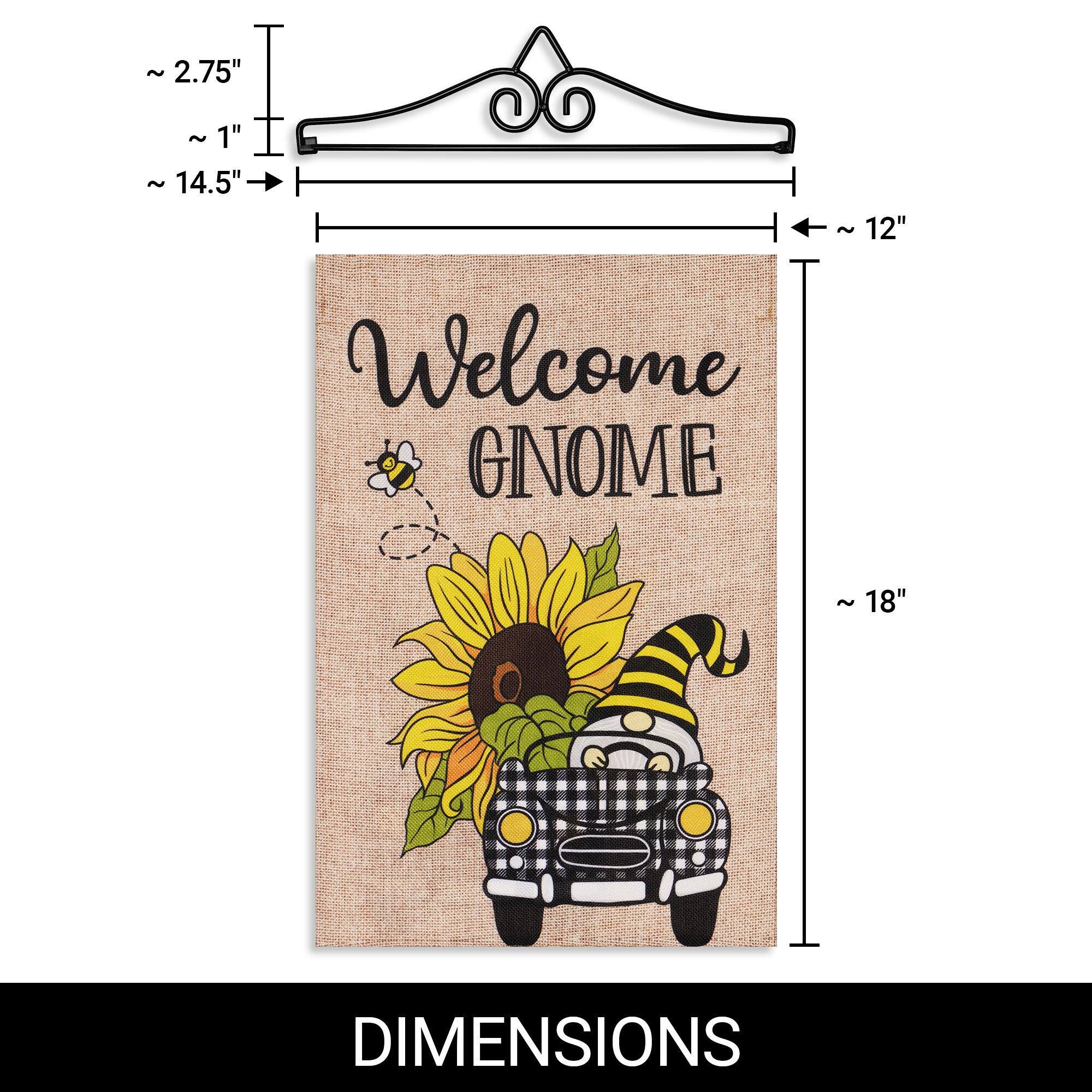 ~ 2.75"  
~ 1"  
~ 14.5"  
~ 12"  
Welcome GNOME  
~ 18"  

DIMENSIONS