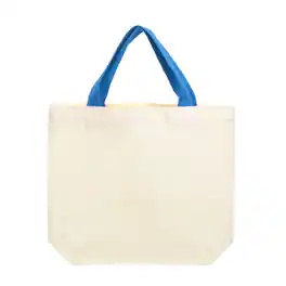Unique Bargains - Canvas Tote Bag, 10.7"x8.7" Grocery Bag with Handles, Cute Handbag for Birthday Gifts DIY Craft Painting - Light Blue