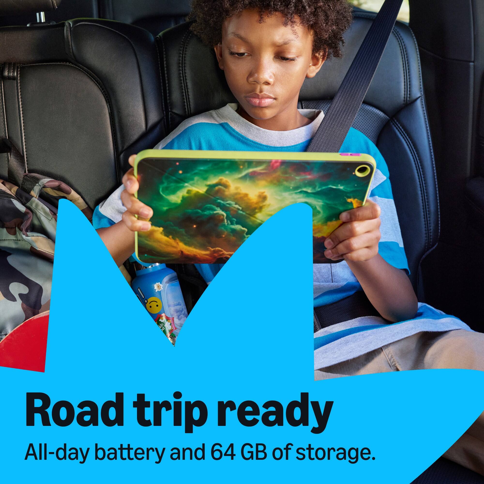 Road trip ready  
All-day battery and 64 GB of storage.