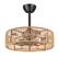 Front. JAZAVA - 20 in. Indoor Rattan 100-240 V Low Profile Cage Ceiling Fan with Light - Bronze.