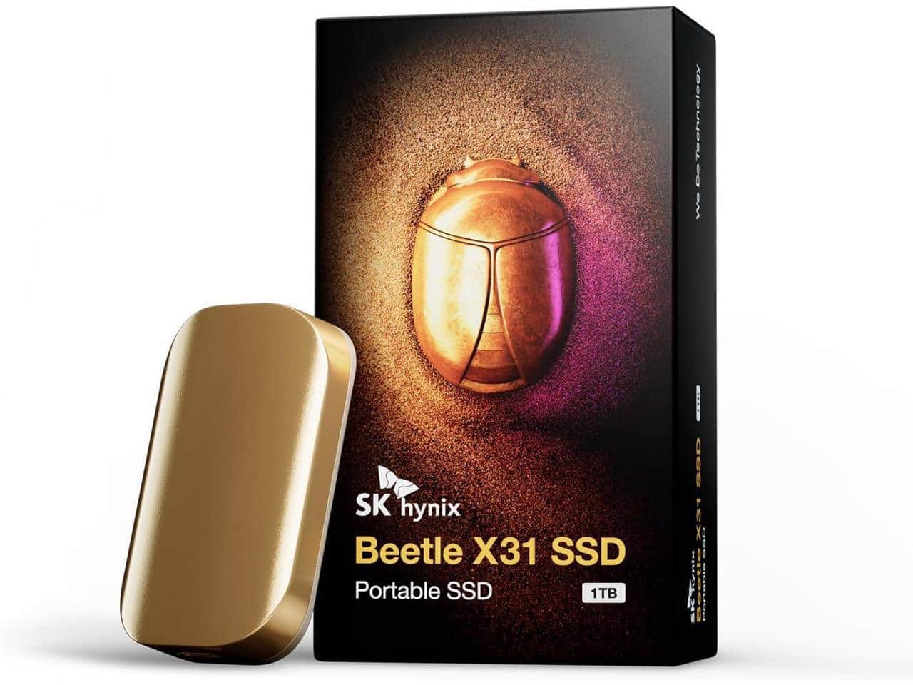SK hynix - Beetle X31 1TB SSD, 1050MB/s, USB 3.2 Gen2, DRAM, PC/Mac/PS5 - Champaign Gold