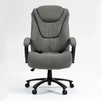 Front. PexFix - Big and Tall Executive Office Chair, 400 lb. Capacity with S-Curve Lumbar Support for Desk Work - Gray.