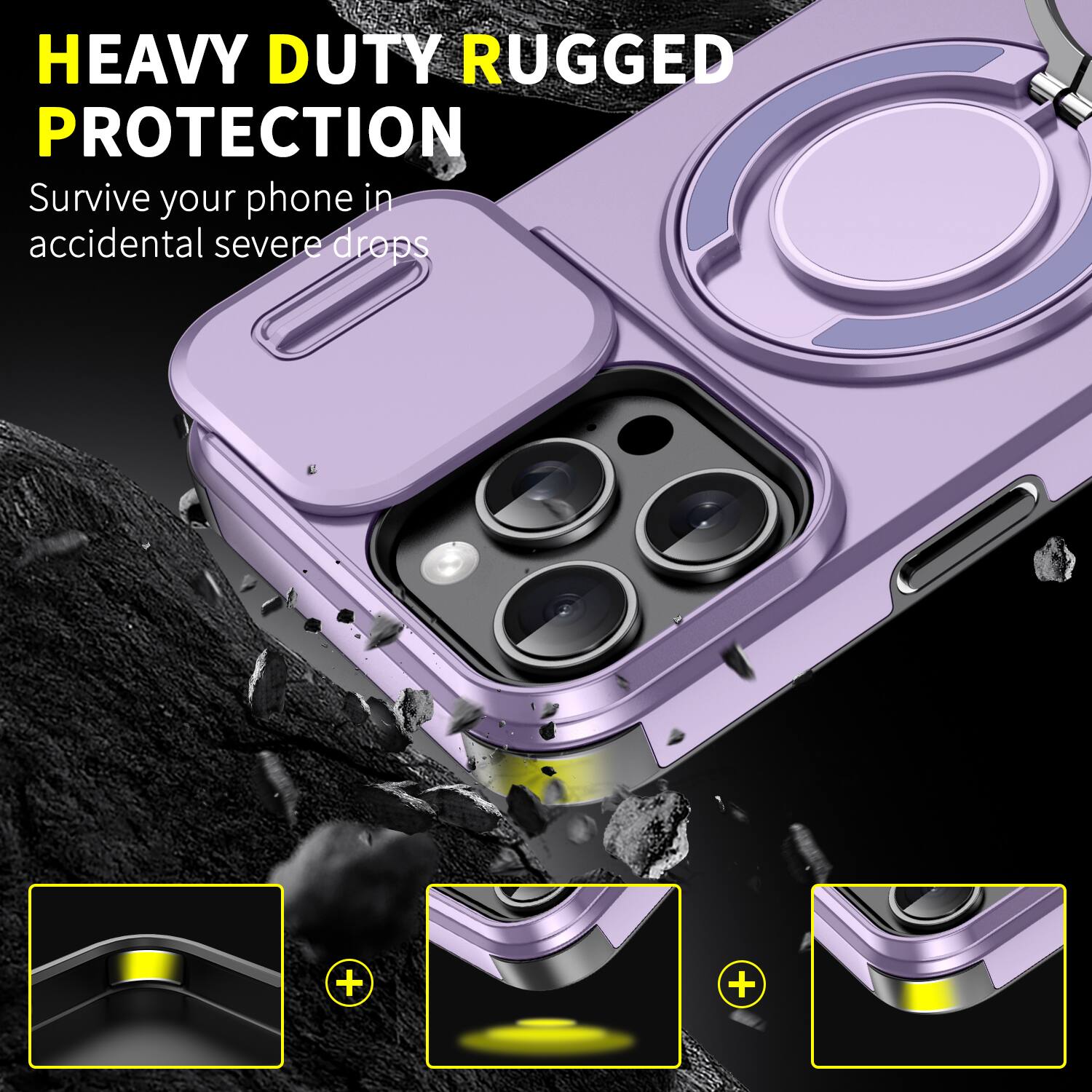 HEAVY DUTY RUGGED PROTECTION  
Survive your phone in accidental severe drops