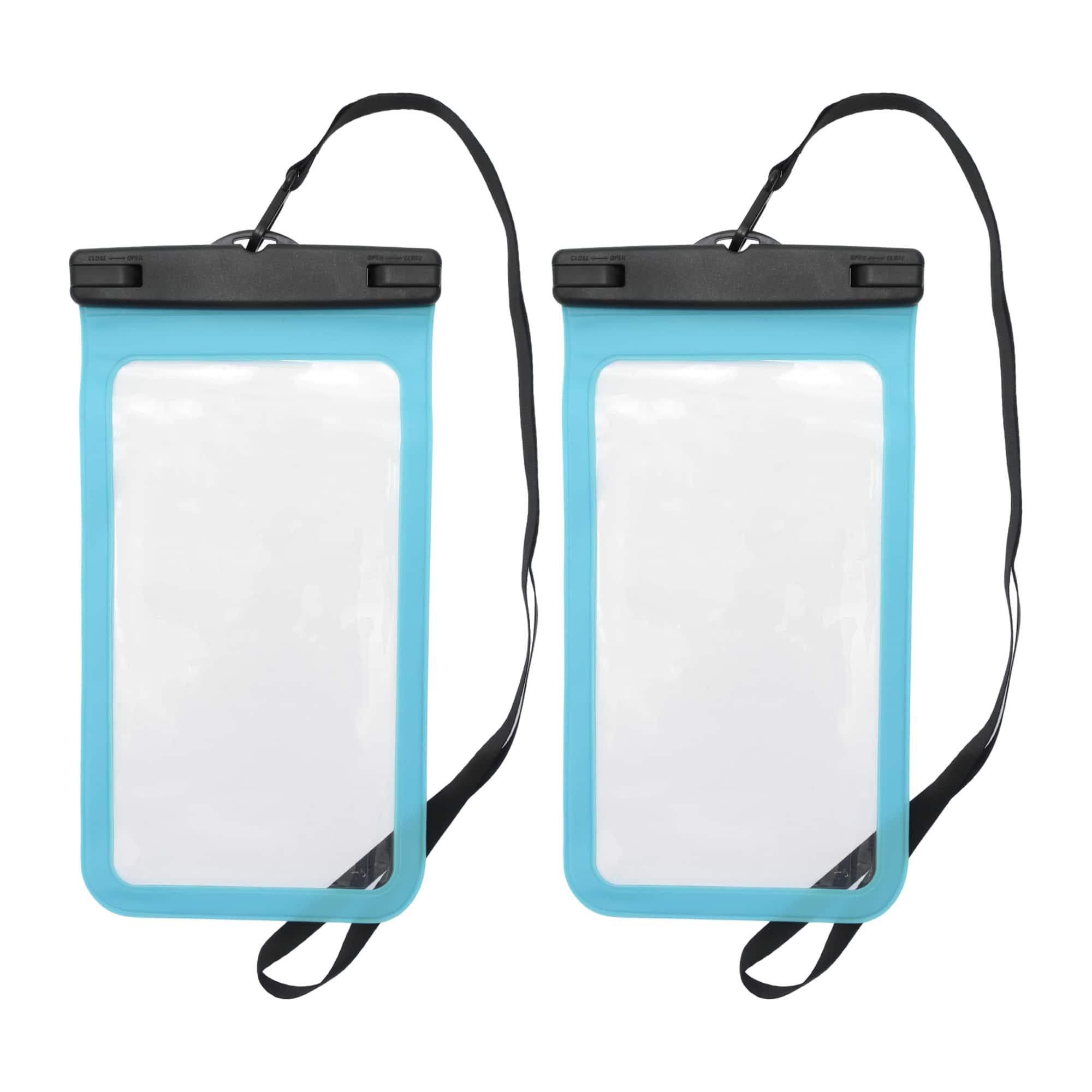 Unique Bargains - 2pcs Mobile Waterproof Bag Universal Waterproof Case Compatible for Phone 5.51"x10.43" - Sky Blue