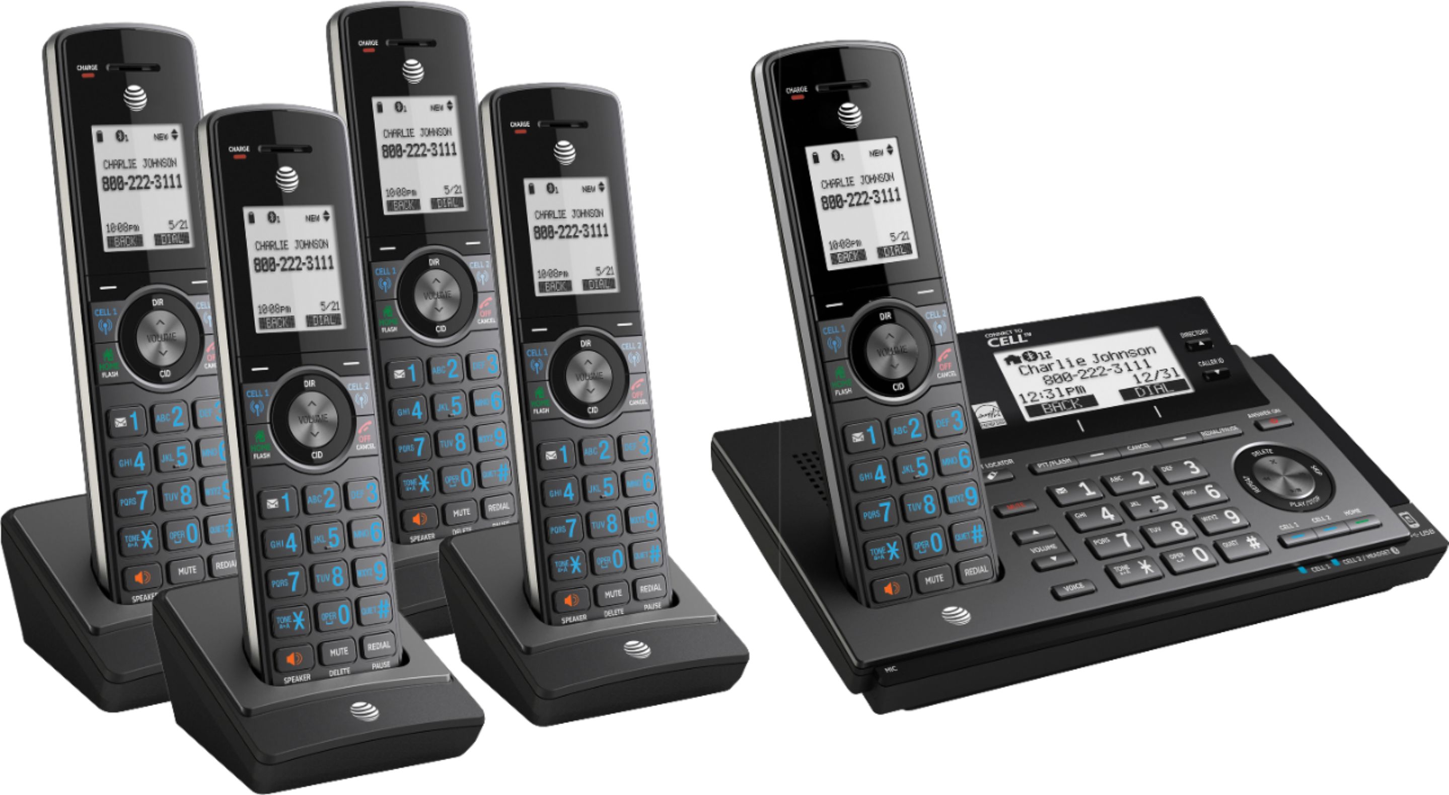 特別コラボアイテム」 ATT CLP99387 DECT 6.0 Bluetooth付き拡張可能コードレス電話、セルに接続、スマートコールブロッカー  オフィス用品