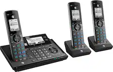 Angle. AT&T - CLP99387 Connect to Cell DECT 6.0 Expandable Cordless Phone System with Digital Answering System and Smart Call Blocker - Metallic Blue.
