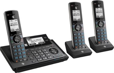 AT&T - CLP99387 Connect to Cell DECT 6.0 Expandable Cordless Phone System with Digital Answering System and Smart Call Blocker - Metallic Blue - Angle_Zoom