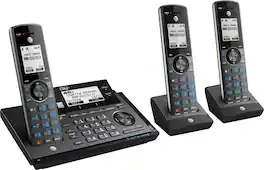 AT&T - CLP99387 Connect to Cell DECT 6.0 Expandable Cordless Phone System with Digital Answering System and Smart Call Blocker - Metallic Blue