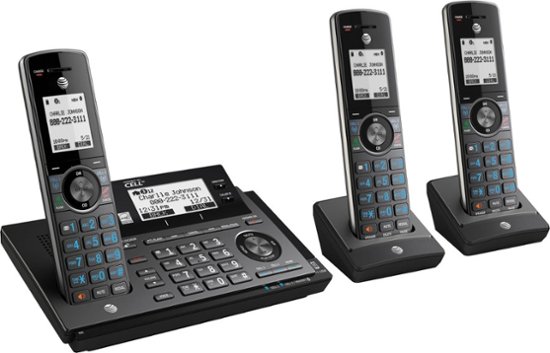Angle Zoom. AT&T - CLP99387 Connect to Cell DECT 6.0 Expandable Cordless Phone System with Digital Answering System and Smart Call Blocker - Metallic Blue.