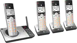 AT&T - CL82407 DECT 6.0 Expandable Cordless Phone System with Digital Answering System and Smart Call Blocker - Silver/Black - Angle_Zoom