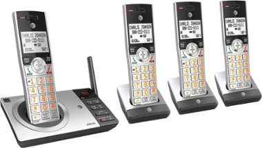 AT&T - CL82407 DECT 6.0 Expandable Cordless Phone System with Digital Answering System and Smart Call Blocker - Silver/black - Angle_Zoom