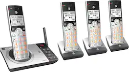 AT&T - CL82407 DECT 6.0 Expandable Cordless Phone System with Digital Answering System and Smart Call Blocker - Silver/Black
