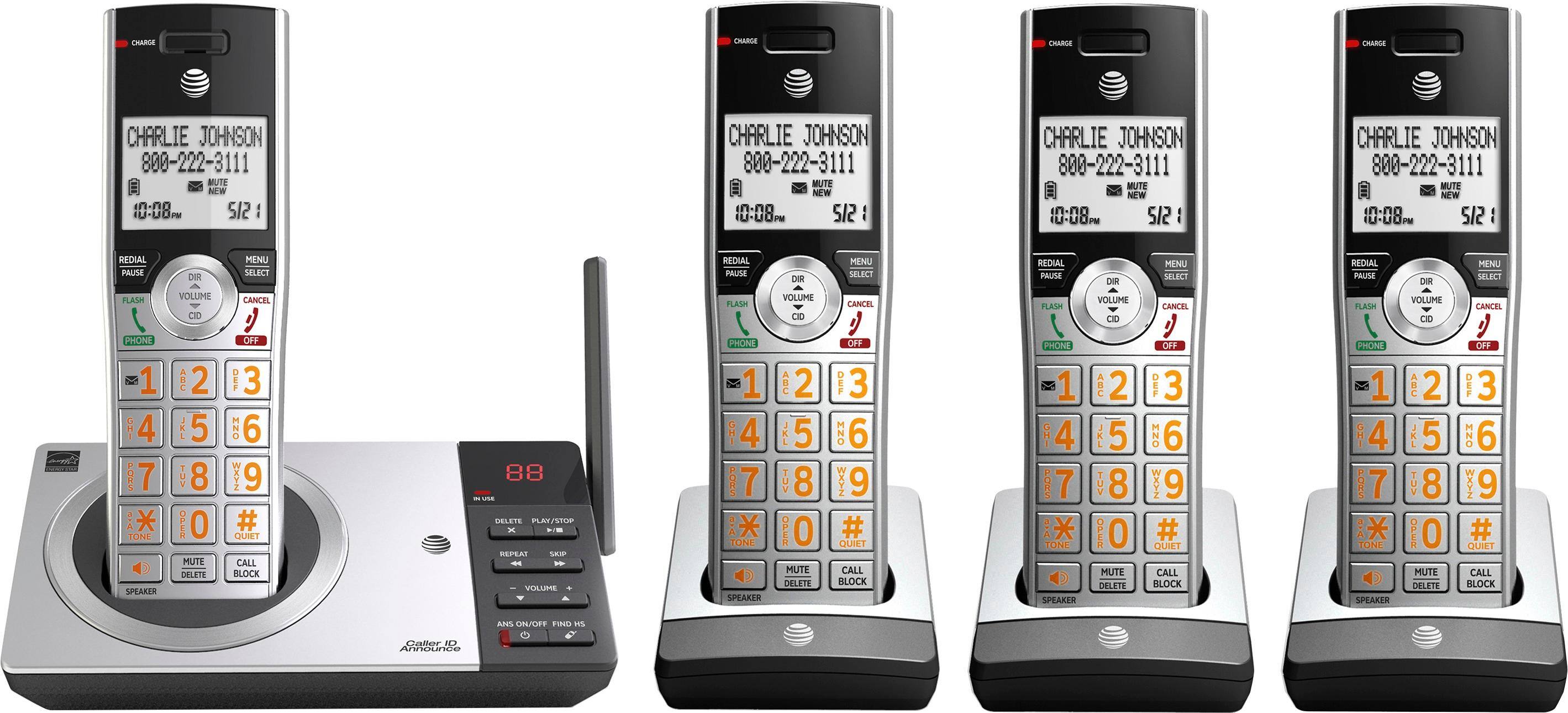 Alt View 11. AT&T - CL82407 DECT 6.0 Expandable Cordless Phone System with Digital Answering System and Smart Call Blocker - Silver/black.