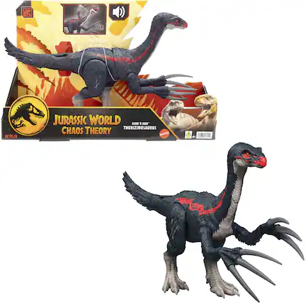 JURASSIC WORLD
CHAOS THEORY
THERIZINOSAURUS
CLASS IN "ROAR"
NETFLIX
MATTEL
4+