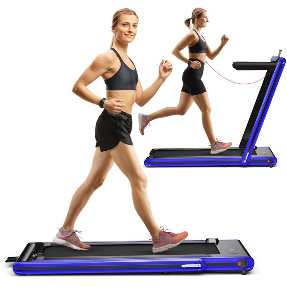 Alt View 6. Kadyn - Treadmill, Electric Treadmill, Walking Jogging Machine,2-in-1 Folding Treadmill with Dual LED Display-Navy - Blue.