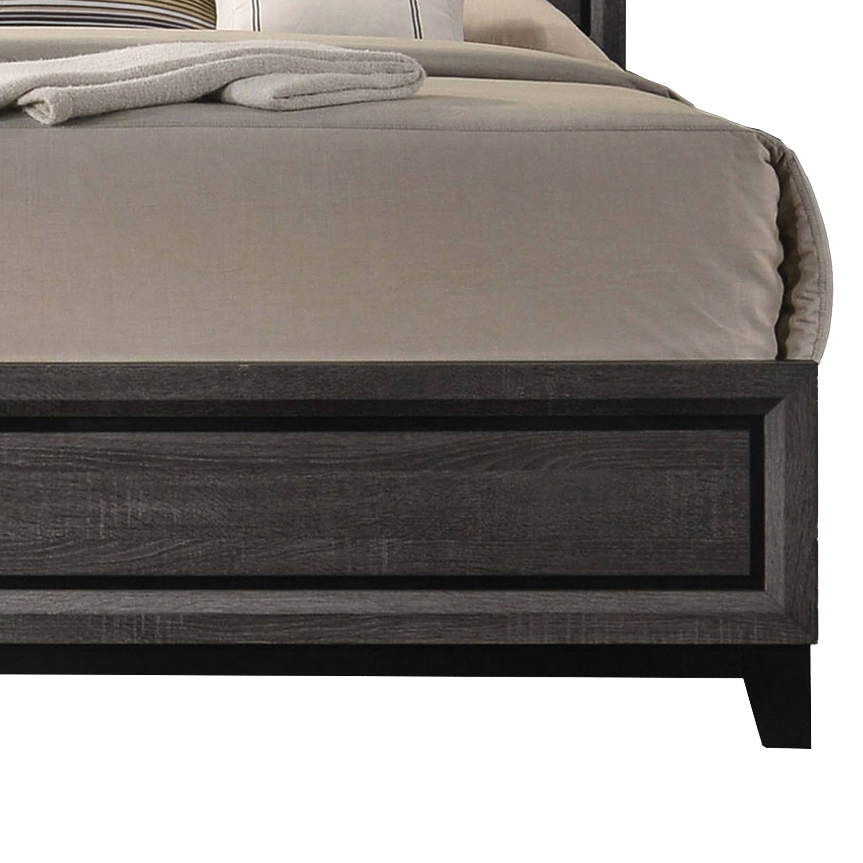 Alt View 2. Manhattan Lane - Erica Twin Size Bed, Gray and Black Wood Finish, Panel Style Headboard - Gray, Black.