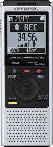 Front. Olympus - VN-Series PC Digital Voice Recorder - Silver.
