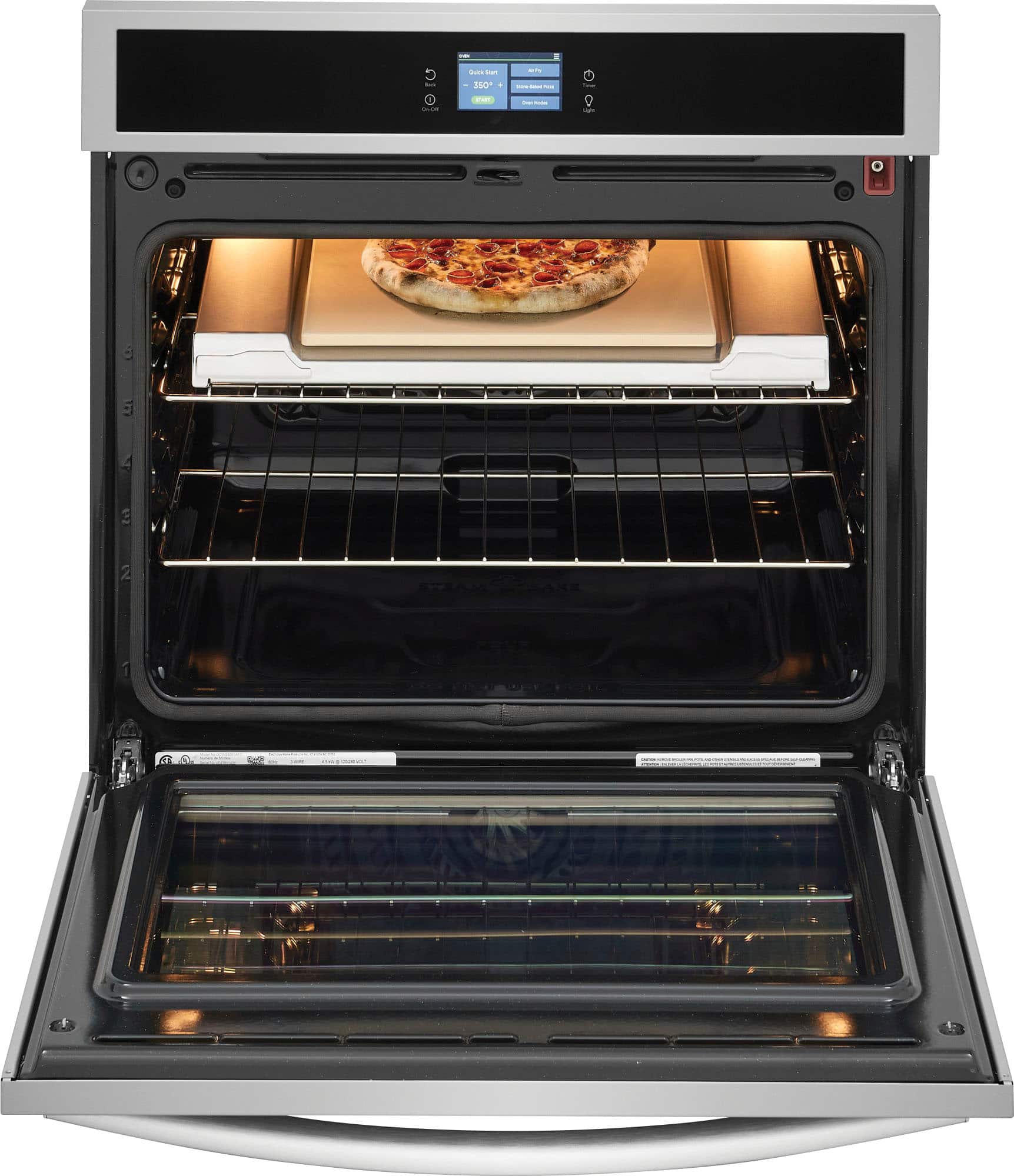 Angle. Frigidaire - Gallery 30" Built-In Single Total Convection Electric Wall Oven with Stone-Baked Pizza - Smudge-Proof Stainless Steel.