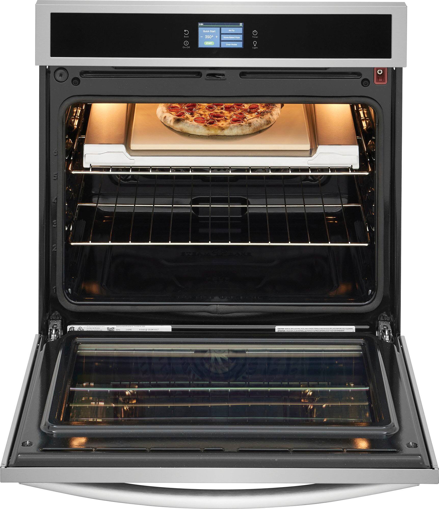 Angle. Frigidaire - Gallery 30" Built-In Single Total Convection Electric Wall Oven with Stone-Baked Pizza - Smudge-Proof Stainless Steel.