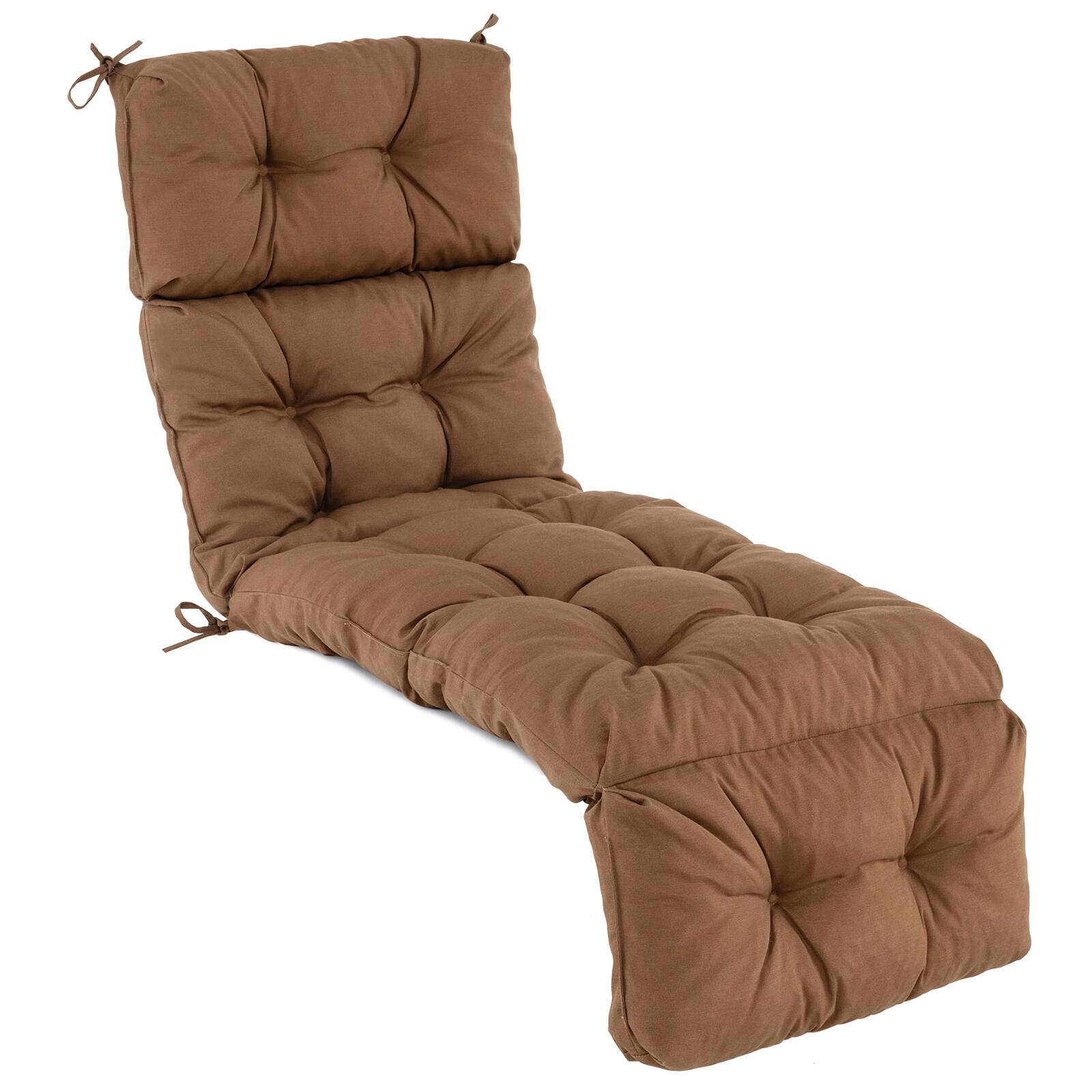 Alt View 6. Gymax - Gymax Set of 4 73'' Lounge Chaise Cushion Padded Recliner Cushion Brown - Brown.