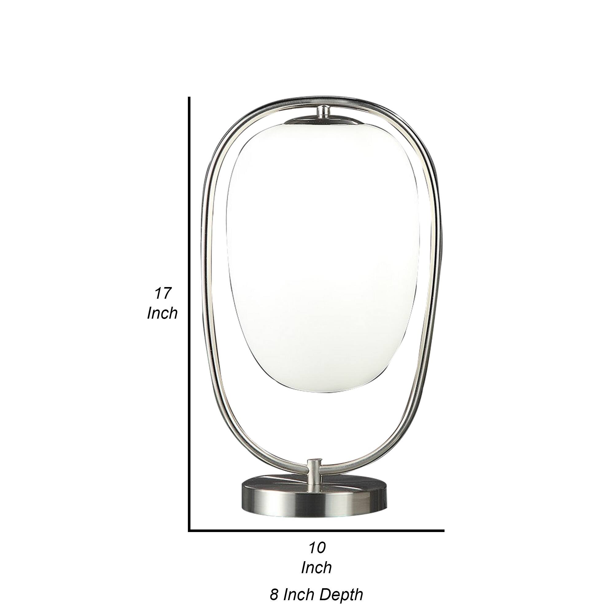 Manhattan Lane Raze 17 Inch Table Lamp, LED Light, Modern Globe Shade ...