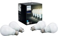 Front Zoom. Philips - Hue White A19 Wi-Fi Smart LED Bulb (4-Pack) - White.
