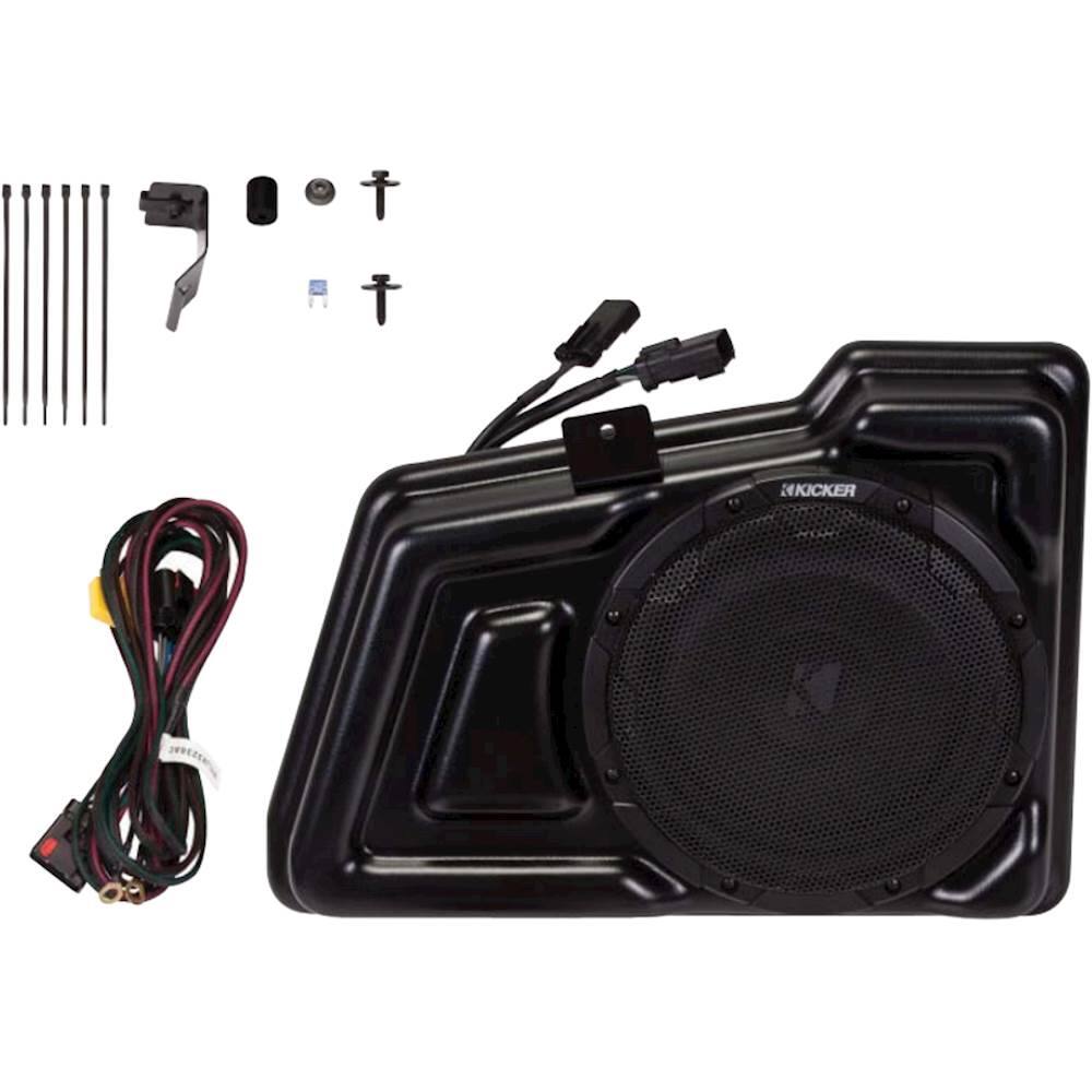 Kicker - VSS™ SubStage™ 10" Dual-Voice-Coil 1-Ohm Subwoofer with Enclosure and Integrated 200W Amp - Black Grained - Larger Front