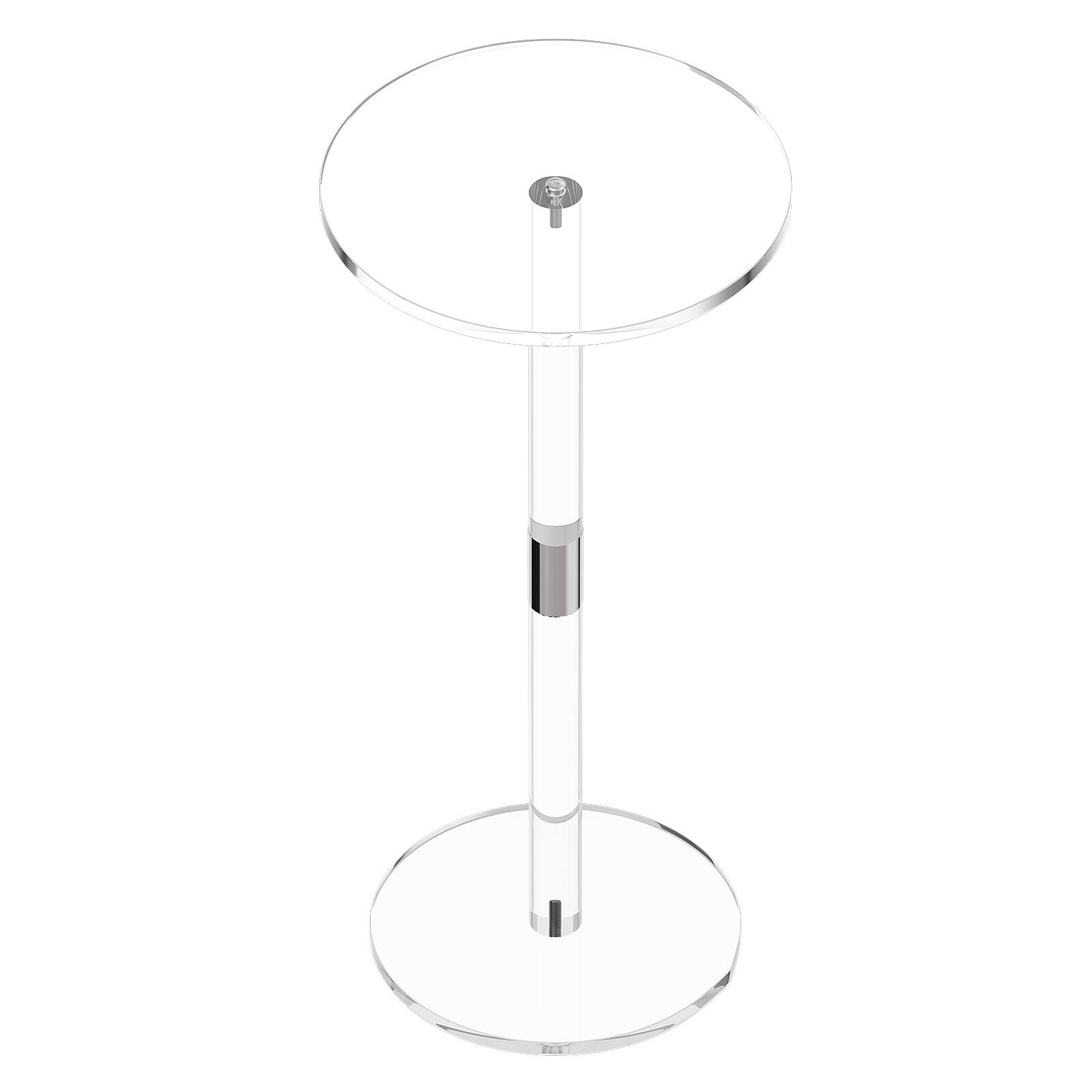 Alt View 5. VEVOR - Acrylic Drink Table, Clear End Table Round Top with Solid Post, Modern Acrylic Cake Table Stand, Transparent Side Desk - Colorless and transparent.