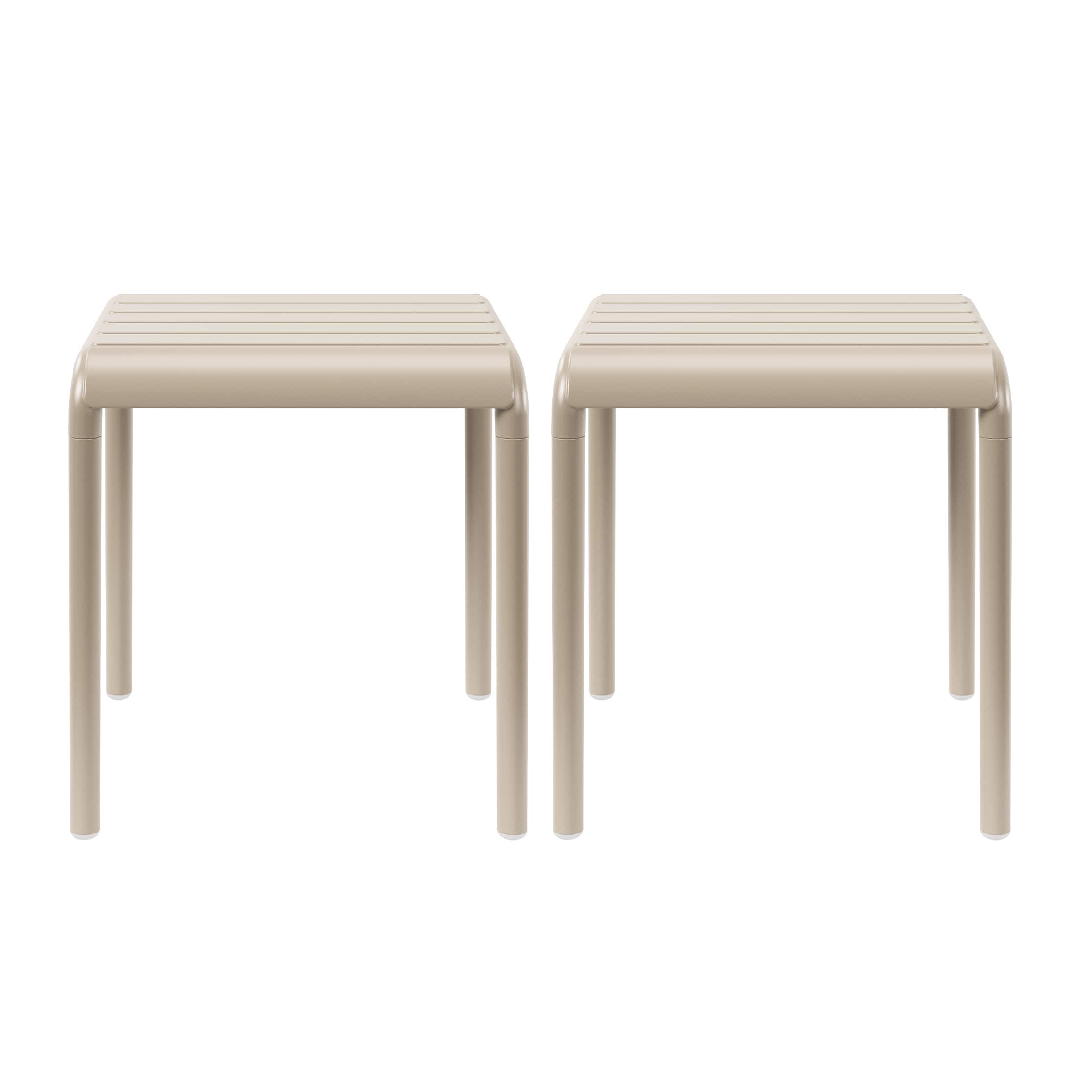 WestinTrends - Playa Plastic Modern Outdoor Patio Accent Side Tables (Set of 2) - Sand price history on PriceWatchPro