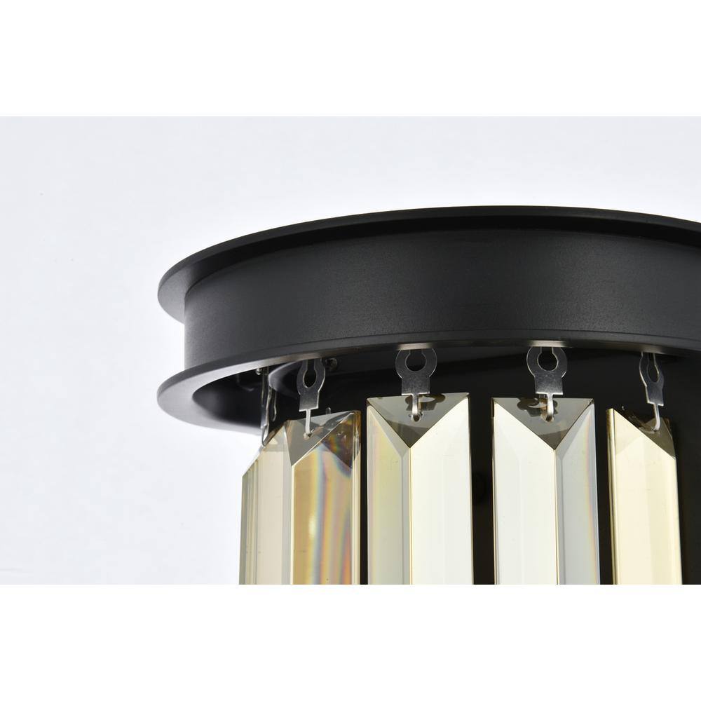 Back. Urban Classic - Sydney 2 light Matte Black Wall Sconce Golden Teak (Smoky) Royal Cut Crystal - Matte Black.