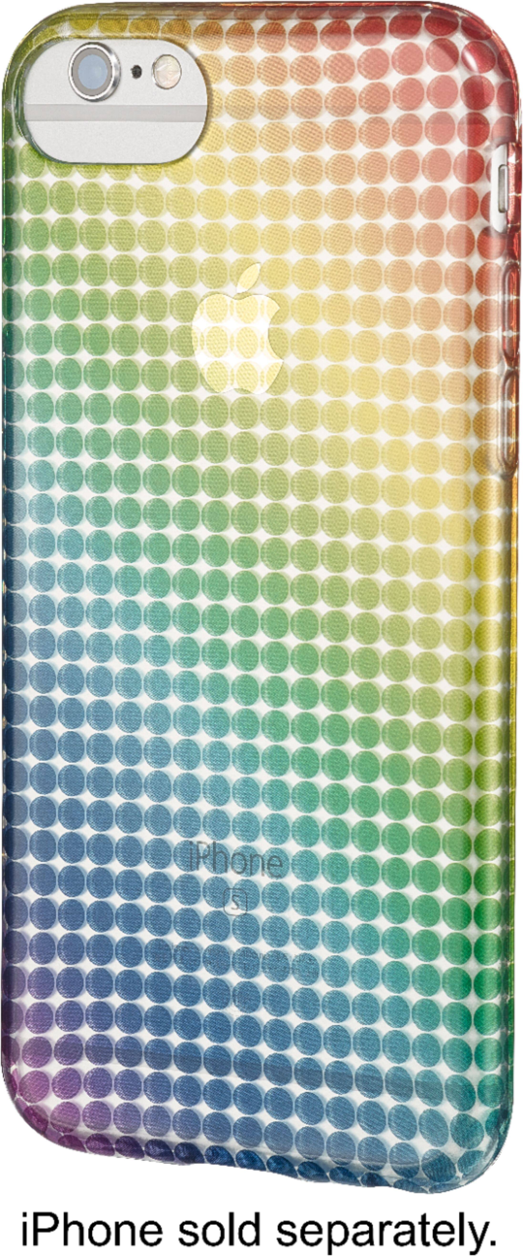 Front. Dynex™ - Case for Apple® iPhone® 6, 6s and 7 - Rainbow dots.
