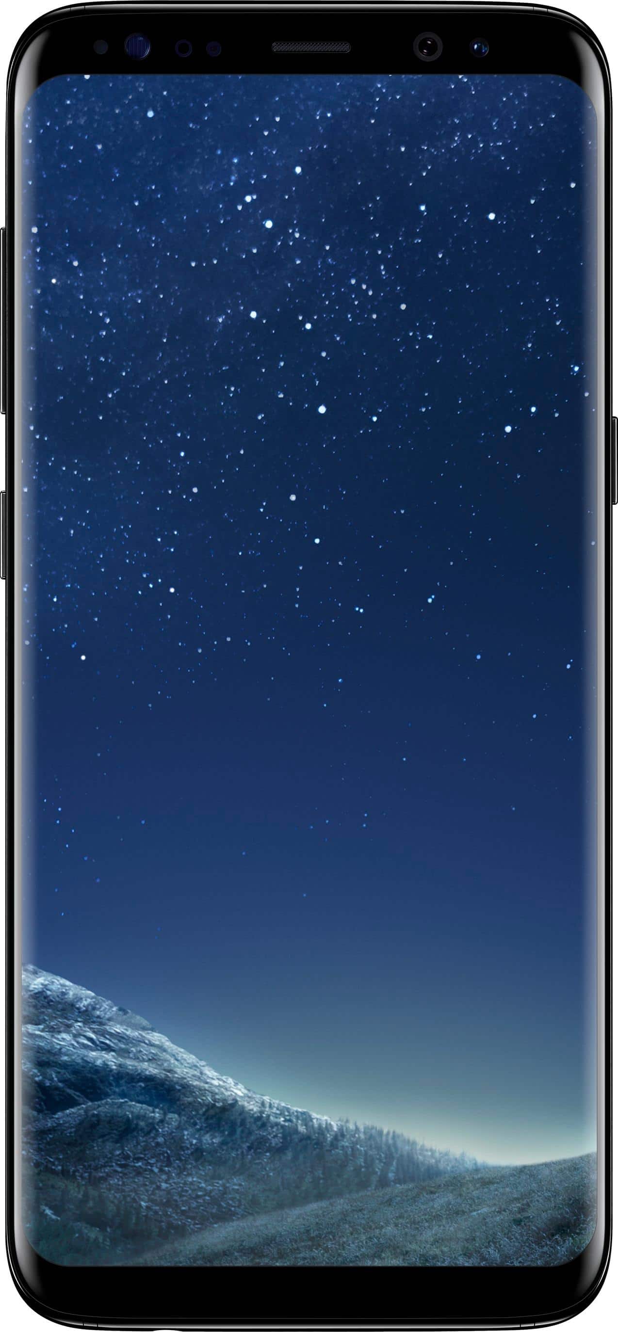 Front. Samsung - Galaxy S8 64GB (Unlocked) - Midnight Black.